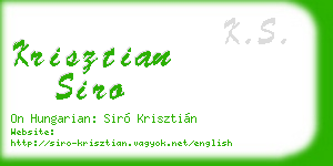 krisztian siro business card